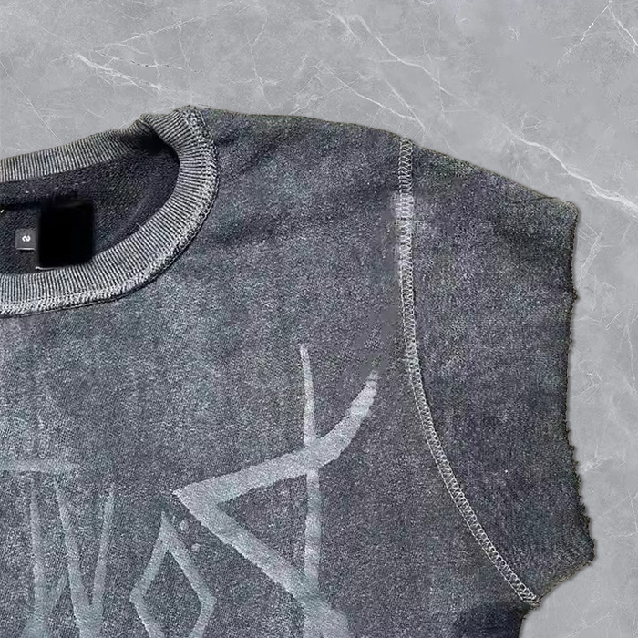 make custom tank tops with hongfeng’s vintage pickled loose sport sleeveless fading design.
